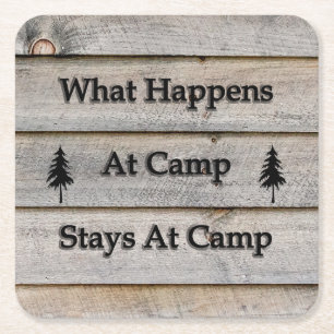 Was am Lager geschieht, bleibe am Lager Rechteckiger Pappuntersetzer