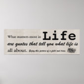 Was am meisten im Leben zählt, sind Zitate, die Ih Poster (Vorne)