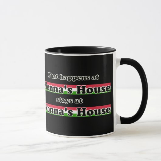 Was am Nonnas Haus-Schwarz-Hintergrund geschieht Tasse (Rechts)