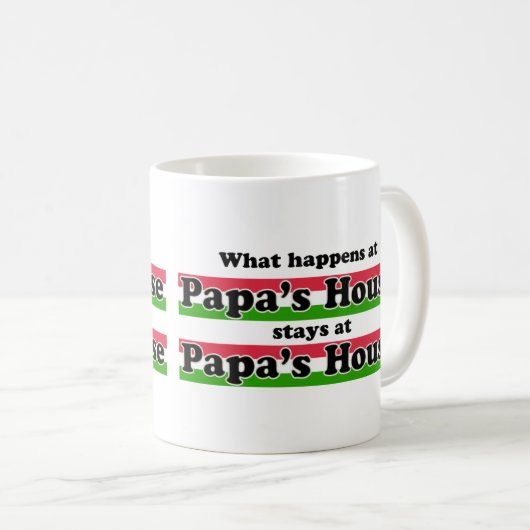 Was am Papa-Haus geschieht Kaffeetasse (VorderseiteRechts)