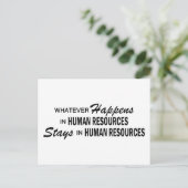 Was auch geschieht - Humanressourcen Postkarte (Stehend Vorderseite)
