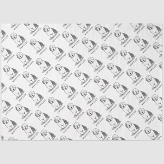 Was auch immer altenglischer Schafhund (Grau 1) Hu Seidenpapier (Vorderseite)