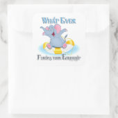 Was auch immer deinen Elefanten schweben lässt Quadratischer Aufkleber (Tasche)