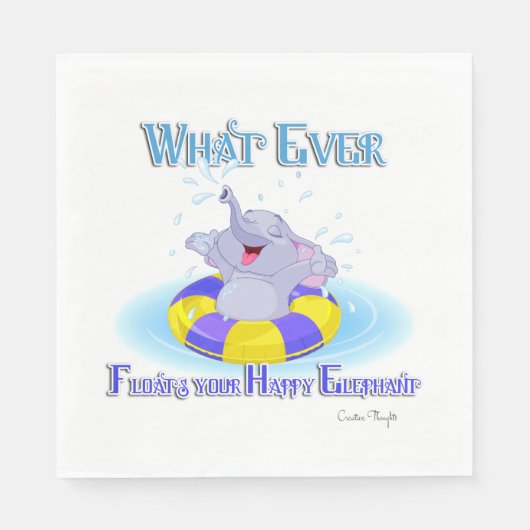 Was auch immer deinen glücklichen Elefanten schweb Serviette (Vorderseite)