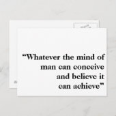 "Was auch immer der Geist des Menschen denken und Postkarte (Vorne/Hinten)