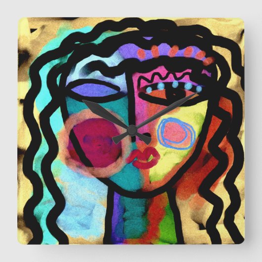 Was auch immer die Abstrakte Kunst ist Quadratische Wanduhr (Vorderseite)