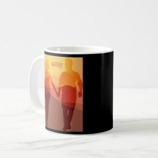 Was auch immer für immer romantisches Paar Hände h Kaffeetasse (Vorderseite Links)