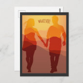 Was auch immer für immer romantisches Paar Hände h Postkarte (Vorne/Hinten)