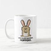 Was auch immer Hoppens, Hoppens Rabbit Pun Tasse (Links)