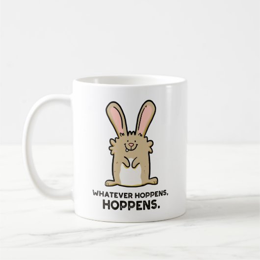 Was auch immer Hoppens, Hoppens Rabbit Pun Tasse (Links)