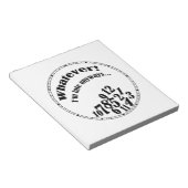 Was auch immer! Ich bin immer zu spät... lustiger Notizblock (angewinkelt)