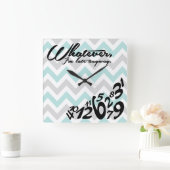 Was auch immer, ich bin sowieso zu spät - blau & g quadratische wanduhr (Zuhause)