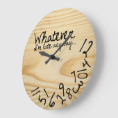 Was auch immer, ich bin zu spät (kein Logo) Große Wanduhr (Winkel)