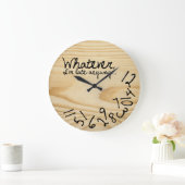 Was auch immer, ich bin zu spät (kein Logo) Große Wanduhr (Zuhause)