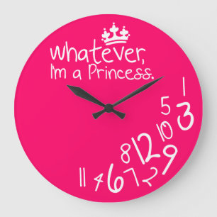 Was auch immer, ich eine Prinzessin sind Große Wanduhr