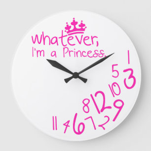 was auch immer, ich eine Prinzessin sind Große Wanduhr
