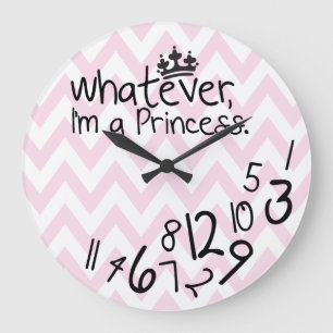 Was auch immer, ich einer Prinzessin - rosa und Große Wanduhr