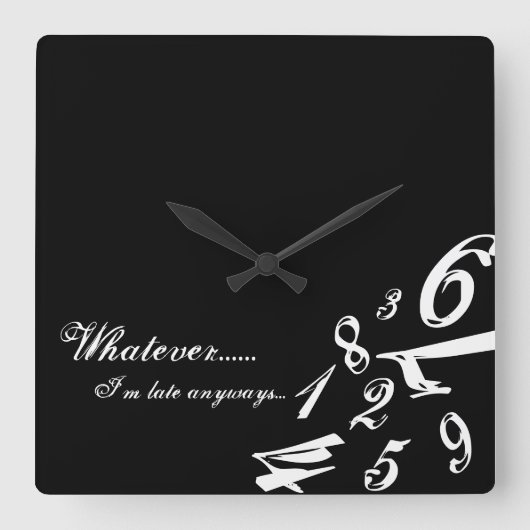 Was auch immer ich späte irgendwie quadratische wanduhr (Vorderseite)