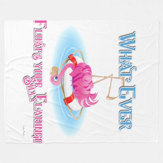Was auch immer Ihr Alberner Flamingo schweben läss Fleecedecke (Vorderseite (Horizontal))