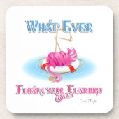 Was auch immer Ihr Alberner Flamingo schweben läss Getränkeuntersetzer (Vorderseite)