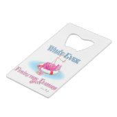 Was auch immer Ihr Alberner Flamingo schweben läss Kreditkarten Flaschenöffner (Vorderseite Schrägansicht)