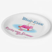 Was auch immer Ihr Alberner Flamingo schweben läss Pappteller (Schrägansicht)