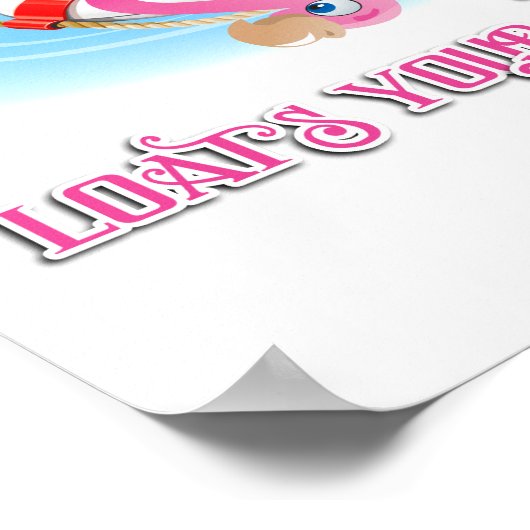 Was auch immer Ihr Alberner Flamingo schweben läss Poster (Ecke)