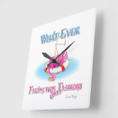 Was auch immer Ihr Alberner Flamingo schweben läss Quadratische Wanduhr (Winkel)