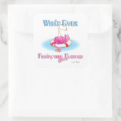 Was auch immer Ihr Alberner Flamingo schweben läss Quadratischer Aufkleber (Tasche)