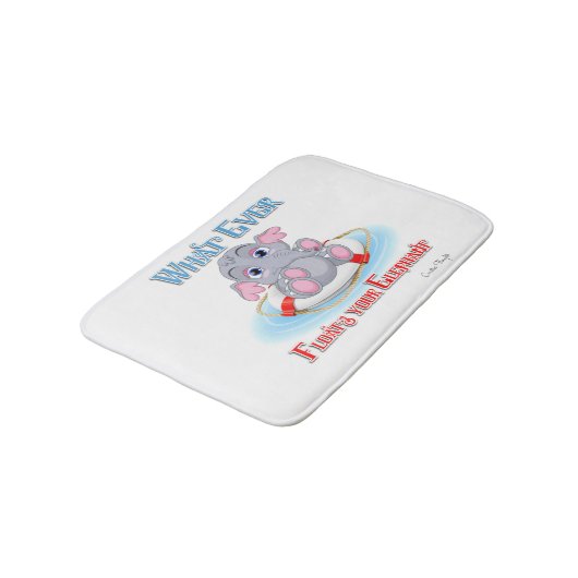 Was auch immer Ihr Baby Elephant schwimmt Badematte (Schrägansicht)