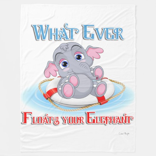 Was auch immer Ihr Baby Elephant schwimmt Fleecedecke (Vorderseite)