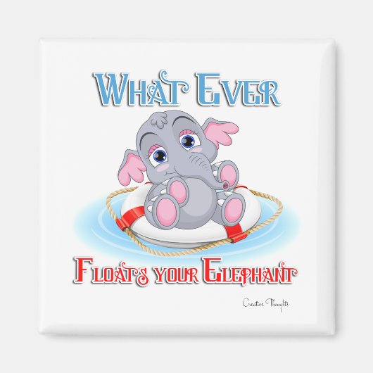 Was auch immer Ihr Baby Elephant schwimmt Magnet (Vorne)