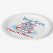 Was auch immer Ihr Baby Elephant schwimmt Pappteller (Schrägansicht)
