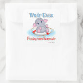 Was auch immer Ihr Baby Elephant schwimmt Quadratischer Aufkleber (Tasche)