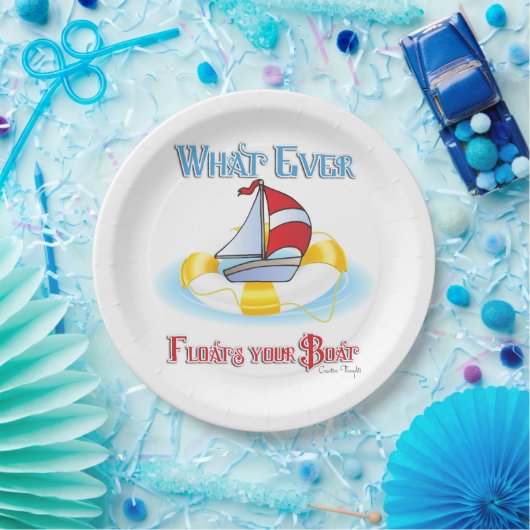 Was auch immer Ihr Boot schwimmt Pappteller (Party)