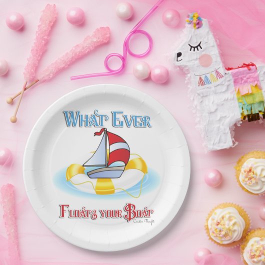 Was auch immer Ihr Boot schwimmt Pappteller (Party)