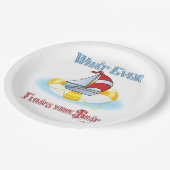 Was auch immer Ihr Boot schwimmt Pappteller (Schrägansicht)