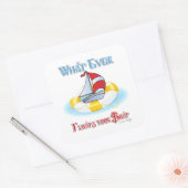 Was auch immer Ihr Boot schwimmt Quadratischer Aufkleber (Umschlag)