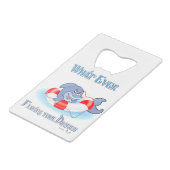 Was auch immer Ihr Dolphin schwimmt Geldbeutel Flaschenöffner (Rückseite Schrägansicht)