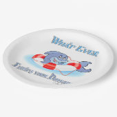 Was auch immer Ihr Dolphin schwimmt Pappteller (Schrägansicht)