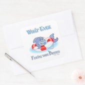 Was auch immer Ihr Dolphin schwimmt Quadratischer Aufkleber (Umschlag)