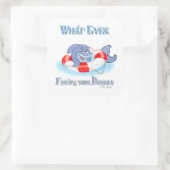 Was auch immer Ihr Dolphin schwimmt Quadratischer Aufkleber (Tasche)