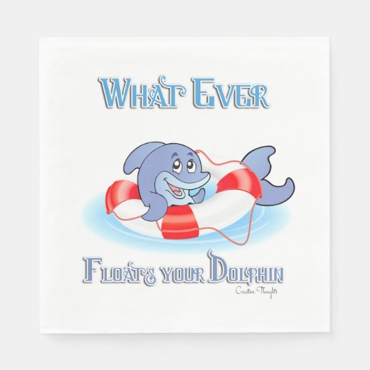 Was auch immer Ihr Dolphin schwimmt Serviette (Vorderseite)