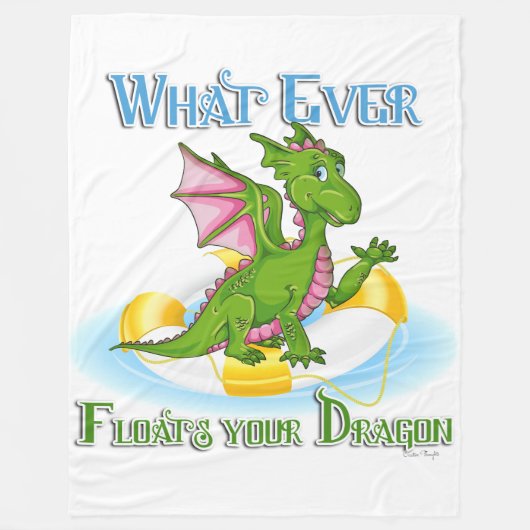 Was auch immer Ihr Drache Niedlich schwimmt Fleecedecke (Vorderseite)