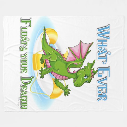 Was auch immer Ihr Drache Niedlich schwimmt Fleecedecke (Vorderseite (Horizontal))