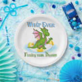 Was auch immer Ihr Drache Niedlich schwimmt Pappteller (Party)
