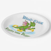 Was auch immer Ihr Drache Niedlich schwimmt Pappteller (Schrägansicht)