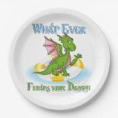 Was auch immer Ihr Drache Niedlich schwimmt Pappteller (Vorderseite)