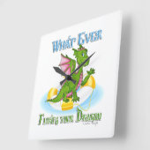 Was auch immer Ihr Drache Niedlich schwimmt Quadratische Wanduhr (Winkel)