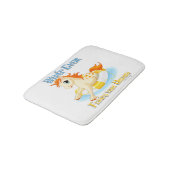 Was auch immer Ihr Einhorn schwimmt Badematte (Schrägansicht)
